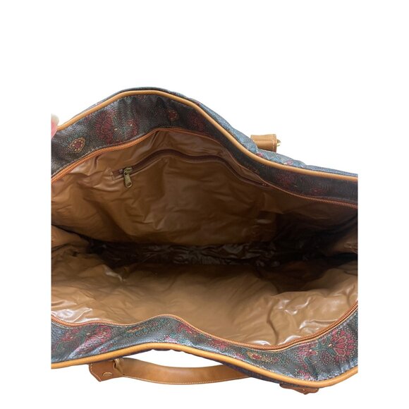 Vintage Avon Paisley Print Tote Bag & Matching Clutch With Tan Faux Leather Acce - Picture 4 of 10